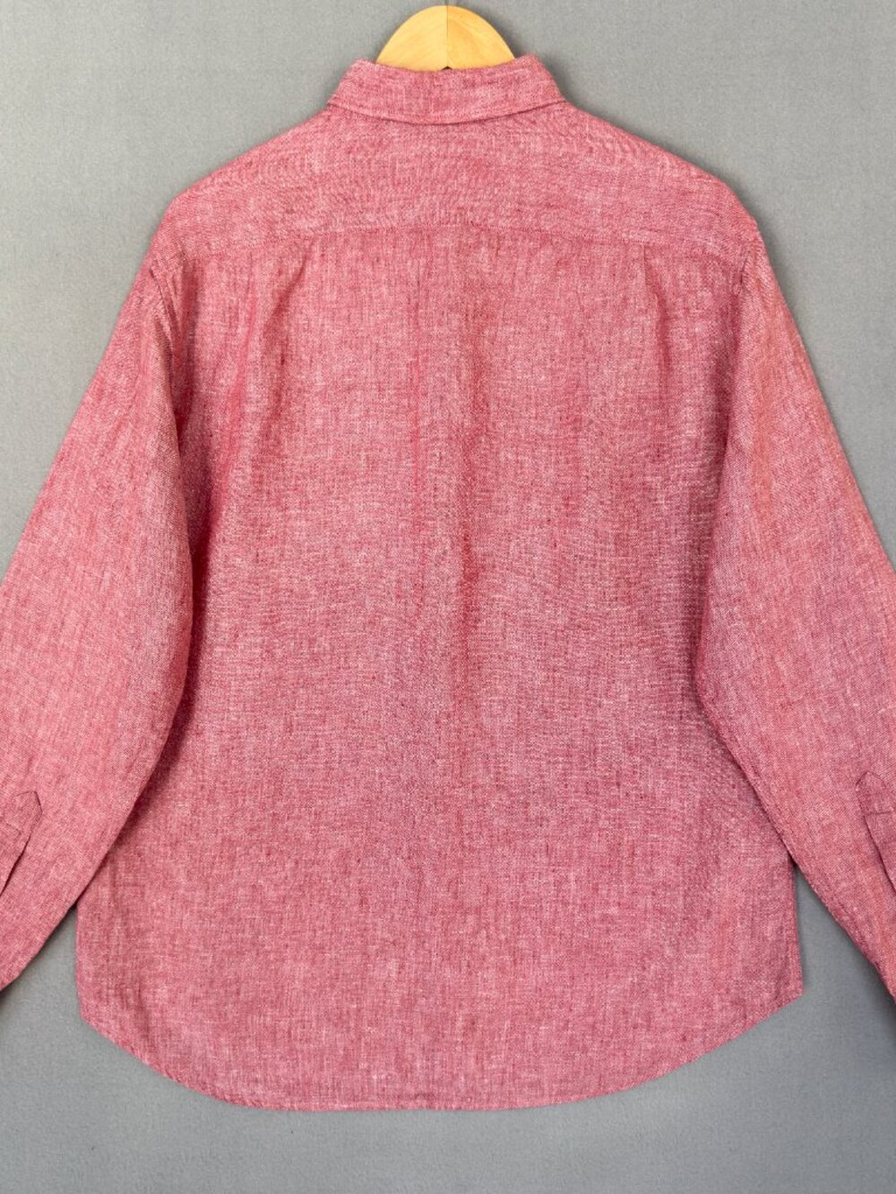 J.Crew Shirt Mens Large Red Slim Fit Baird McNutt Irish Linen Long Sleeve - Picture 8 of 13